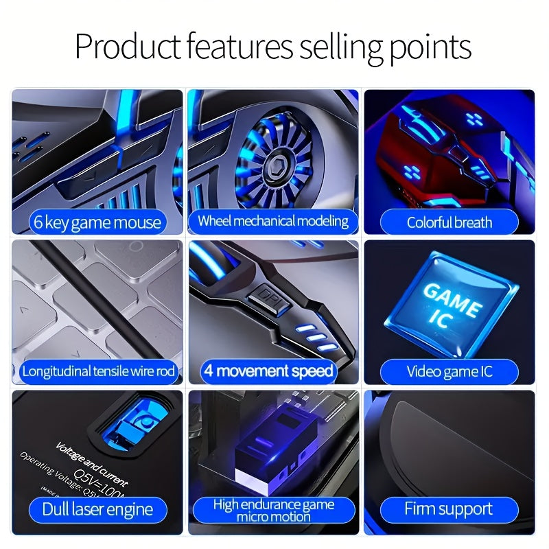 Ergonomic Gaming Keyboard - Wired, Faux Mechanical Feel, LED Color Backlight, USB Connection, 104 Keys Full Metal Panel, Multimedia Knob And Laptop Phone Holder Gift for Your Family Boyfriend