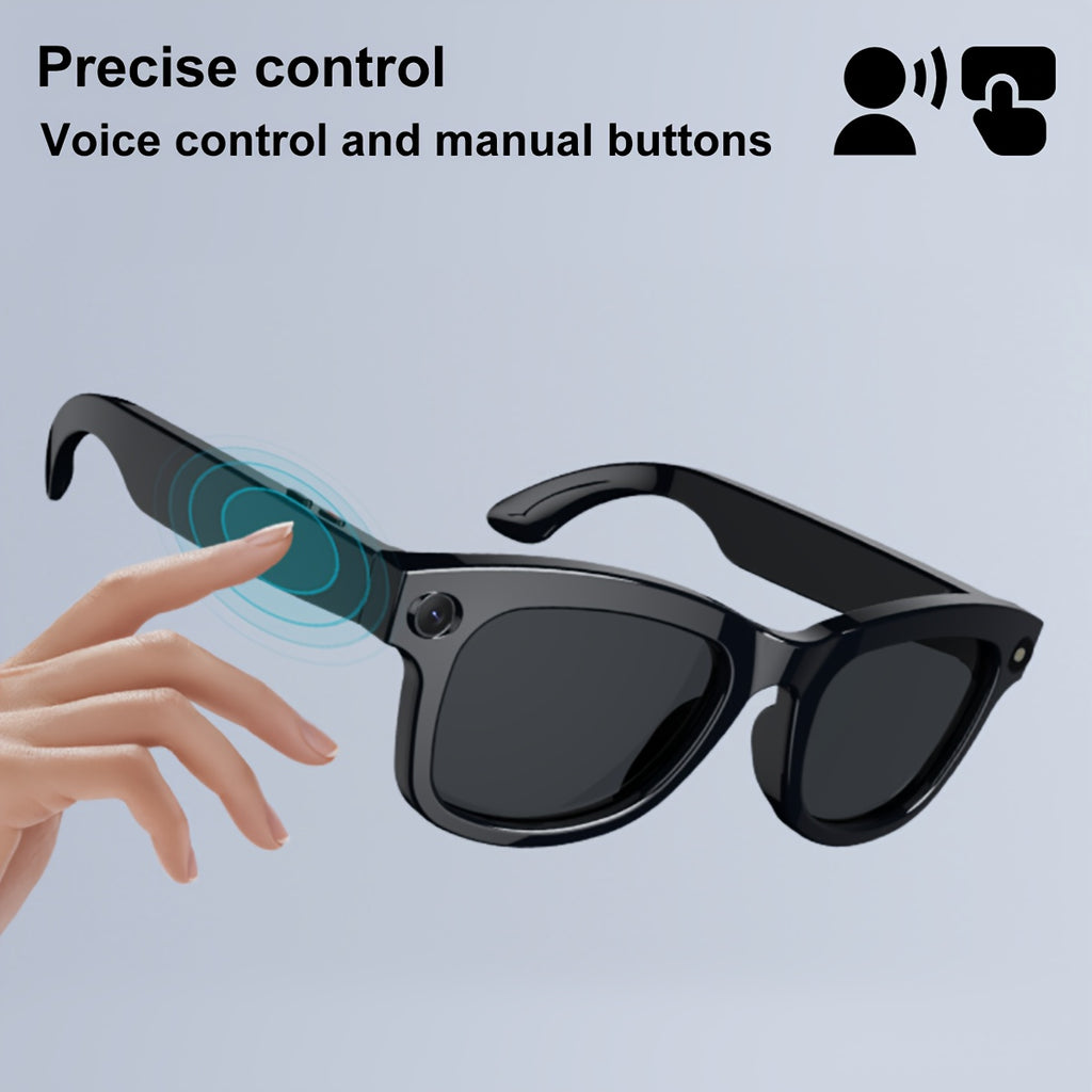 [Smart Translation Glasses] Smart Glasses with 1080P Video & Real-Time Translation | 160 Languages, 4K Motion Recording, High-Definition Audio, Noise Reduction, Wireless Call, Magnetic Charging - USB Rechargeable for TV, Mobi