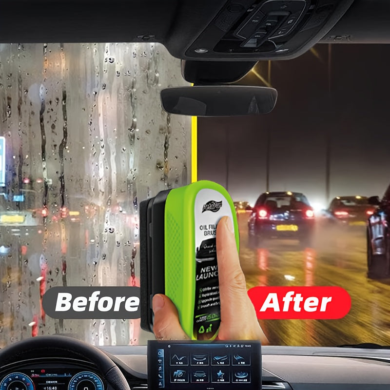 Car Windshield Oil Film Remover, Car Accessories, Automotive Oil Film Cleaning Brush, Multifunctional Car Cleaning Brush, Car Windshield & Side Window Cleaning Tool, Car Wash Accessories, Car Stuff, Car Cleaning Kit, Random S