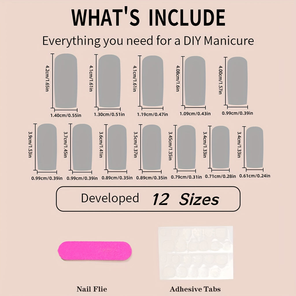 24pcs Luxury Coffin Shape False Nails Set - Mixed Color System, Super Long Square Nail Tips, Champagne Rhinestones, Shark Teeth Design, Glossy Finish, Nail File & Jelly Glue Strip Included, Perfect for Salon or Personal Use