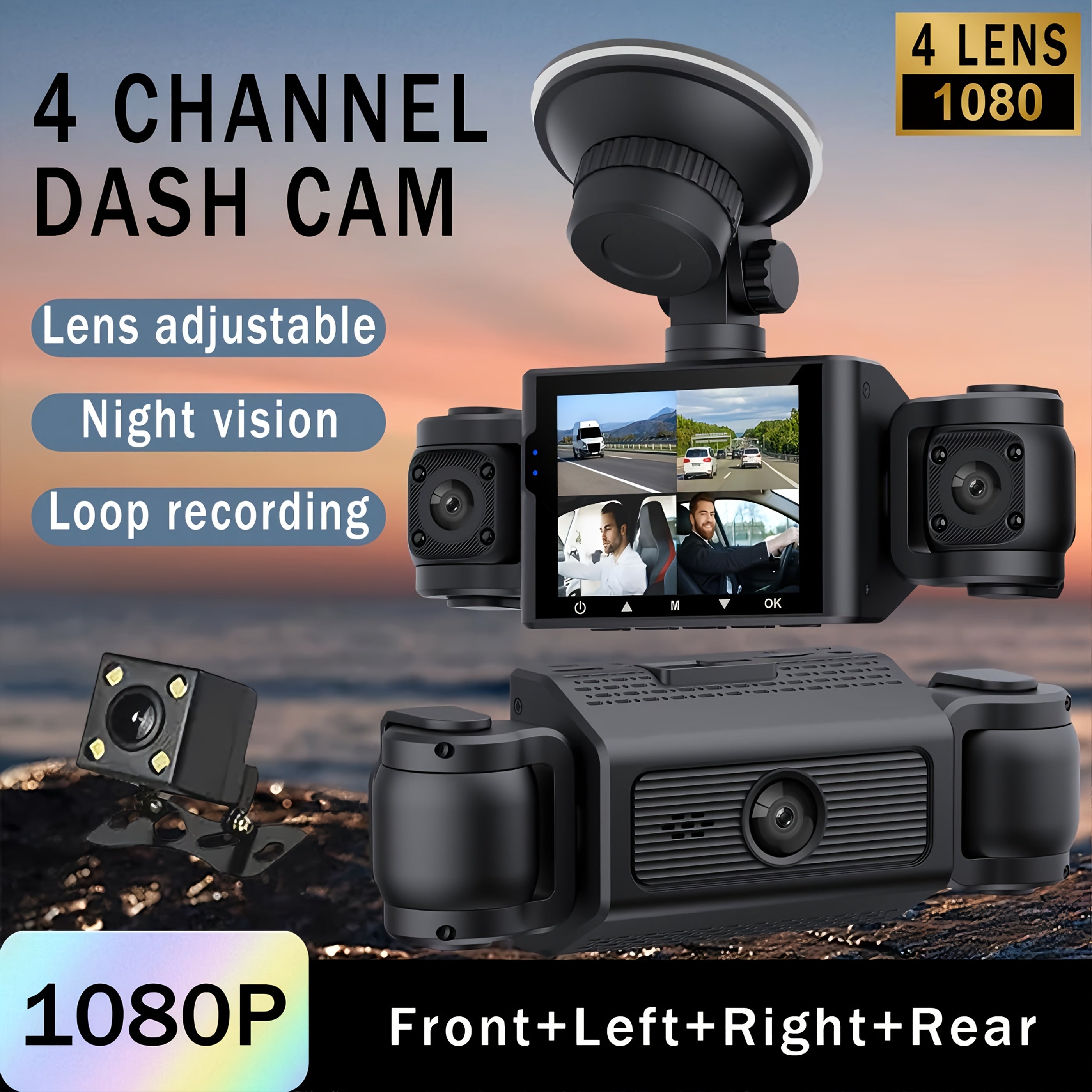 360° 4 Channel Dash Camera