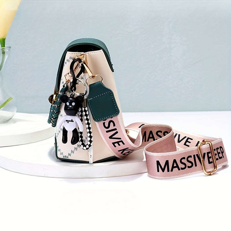 Small Bag For Women, Multi-layer Practical And Versatile, Fashionable And Lightweight Single-shoulder Crossbody Bag, Convertible Handbag With Adjustable Strap & Top Handle, Zipper Closure, Keychain Charm, Chic Style, Fashion