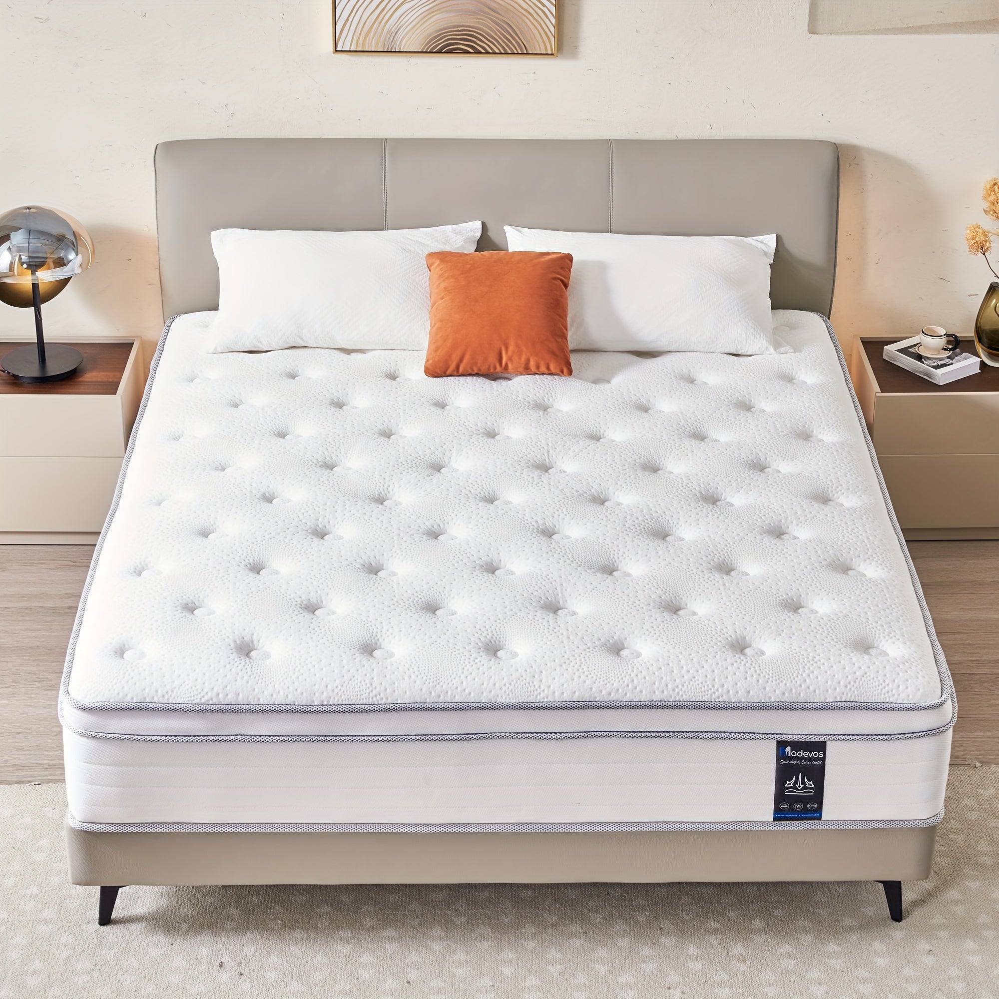 12 Inch Multilayer Hybrid Full Mattress Queen Mattress- Multiple Sizes & Styles Available, Ergonomic Design With Memory Foam And Pocket Spring, Medium Firm Feel