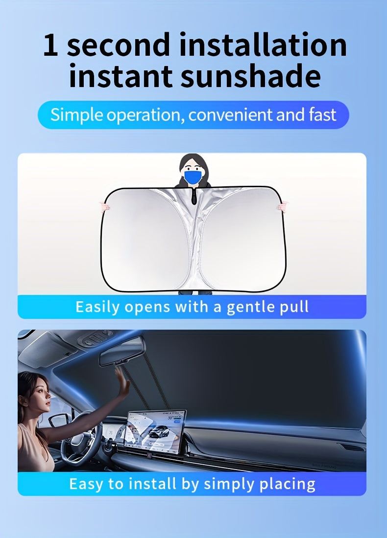 2024 New Front Window Sunblock Curtain - Car Sunshade Interior Windshield Heat Shield Sunshade Panel