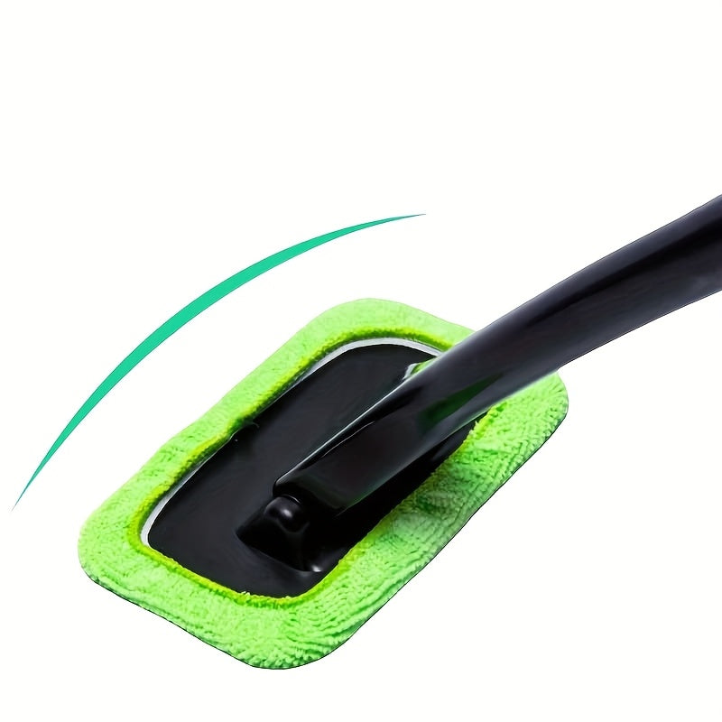 6pcs Windshield Defogger Brush, Car Window Wiper Tool, 5pcs Reusable Replacement Cloth Pads, Plastic Handle, for Home Outdoor Car Use, Car Care, Window Cleaning, Vehicle Maintenance, Efficient Cleaning, Durable Material, Stur
