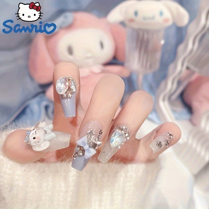 [Authorized] Sanrio Xinnamorol Nail Patch - Cute Sanrio Character Medium Length False Nails with Matte Finish, No Glitter Flavor, Easy Application Nail Decorations for Hands & Feet - Perfect for Sanrio Fans & Gifts