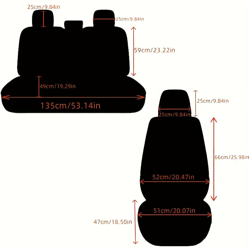 5pcs Full Seat Breathable Car Seat Covers