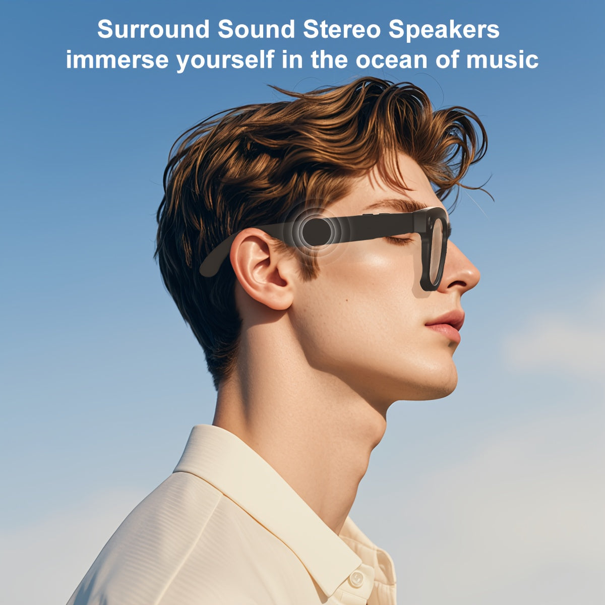 [Smart Translation Glasses] Smart Glasses with 1080P Video & Real-Time Translation | 160 Languages, 4K Motion Recording, High-Definition Audio, Noise Reduction, Wireless Call, Magnetic Charging - USB Rechargeable for TV, Mobi