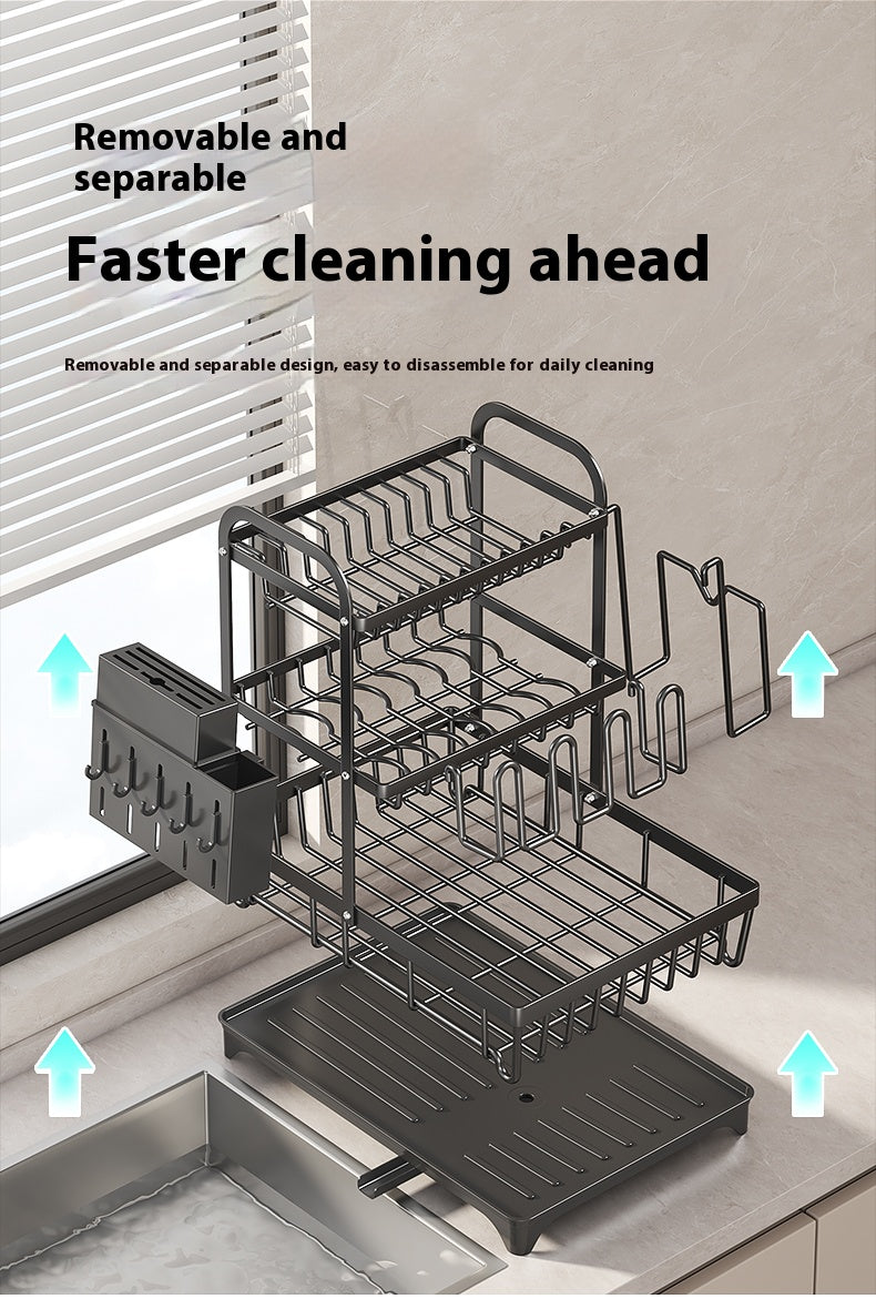Double-Layer Carbon Steel Dish Rack