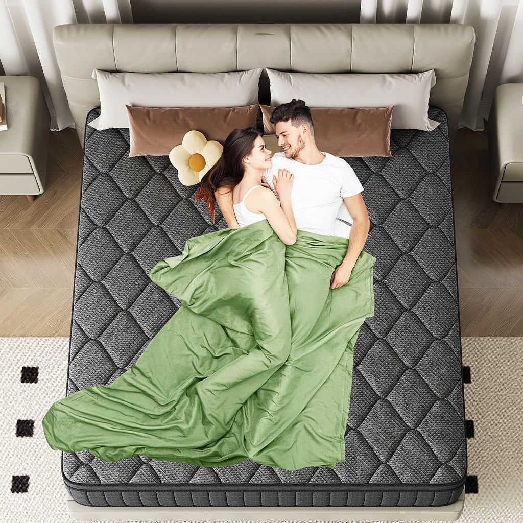 Luxury gel memory foam mattress 12 inch twin bed full size hypoallergenic mattress, medium hardness, European top design, comfortable sleep - can provide twin mattress, home Valentine's Day decorations, home furniture, home d