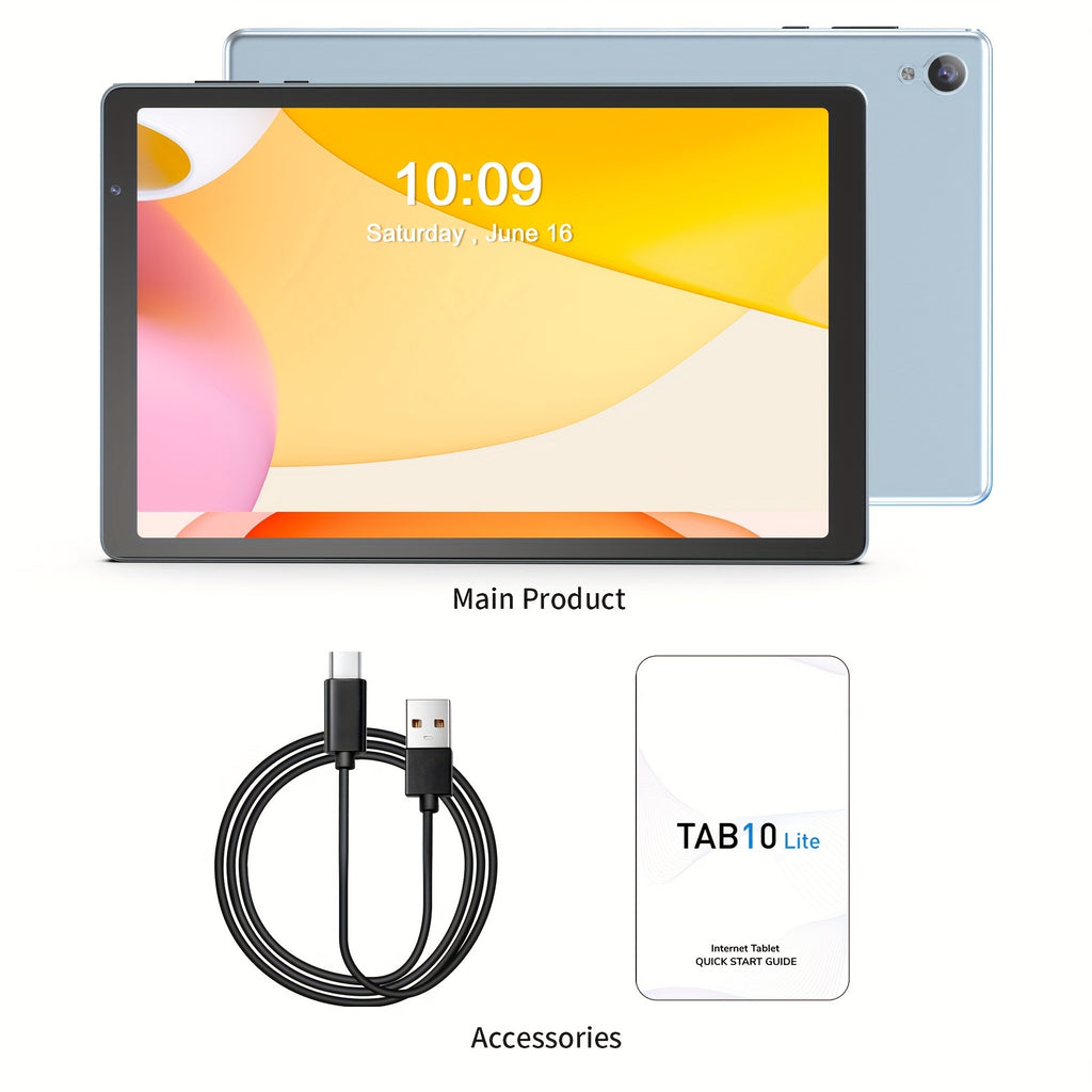 10.1-inch Android 12 tablet, 4GB (2GB+2GB expandable) memory, 32GB ROM, 6000mAh battery, supports 1TB expandable memory, quad core processor, 10.1-inch Android tablet high-definition IPS screen, dual cameras, Wi Fi, tablet PC