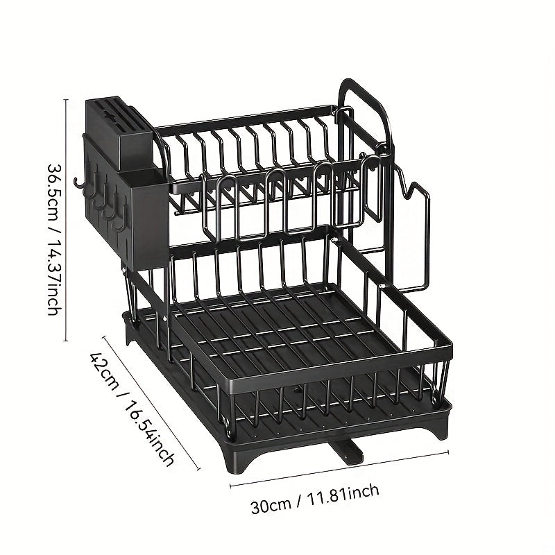Double-Layer Carbon Steel Dish Rack