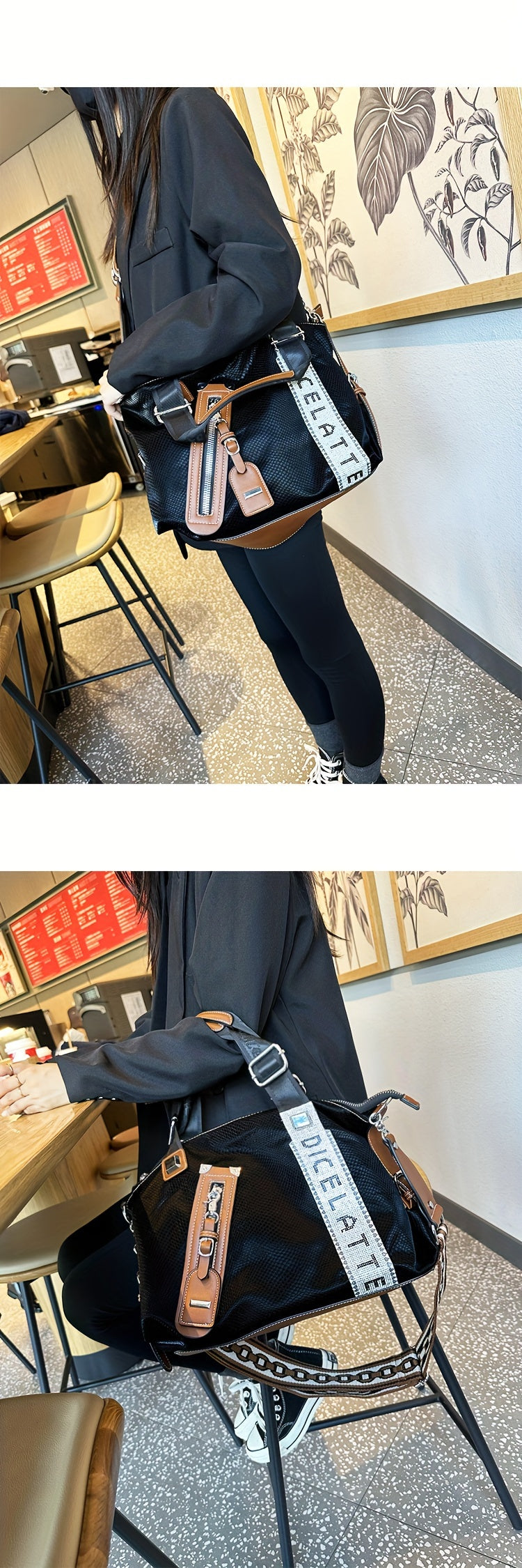 [Tote Bag] Trendy Tote Bag for Women, Large Capacity Bag, Shiny Rhinestone Decor