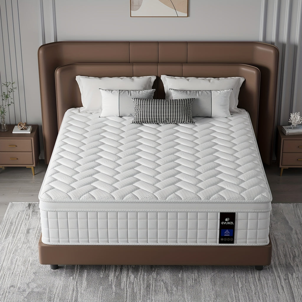 Queen Mattress, 8/10/12/14 Inch Mixed White Mattress, Luxury Gel Memory Foam Spring Mattress, Medium Hardness, Comfortable Sleep Experience - Suitable for Double, Full Size, Large And Extra Large Bed, Edge Support, Valentine'