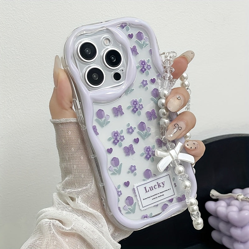 A stylish and thick shockproof phone case with unique design, cute print with lanyard chain phone case for Apple series 111213141516promax series A05/A15/A25/A35/A55/S23/S24Ultra/S25Ultra