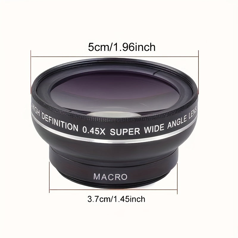 2-in-1 Smartphone Camera Lens Kit - ABS Wide Angle & Macro, PVC Material, Compatible with Most Smartphones, Includes 2 Lens Attachments for Enhanced Photography Experience, Smartphone Camera Lens Kit|Wide Angle Lens| Macro Le