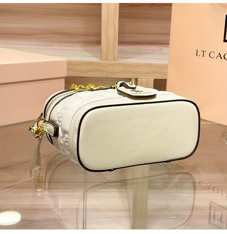 [Luxury Box Bag] High-End Retro Mini Box Bag | Light Luxury Niche, Women's Cross-Body Bag, Zipper Closure, Detachable Shoulder Strap, Valentine's Day Gift for Girlfriend, Perfect for Daily And Commuting Us