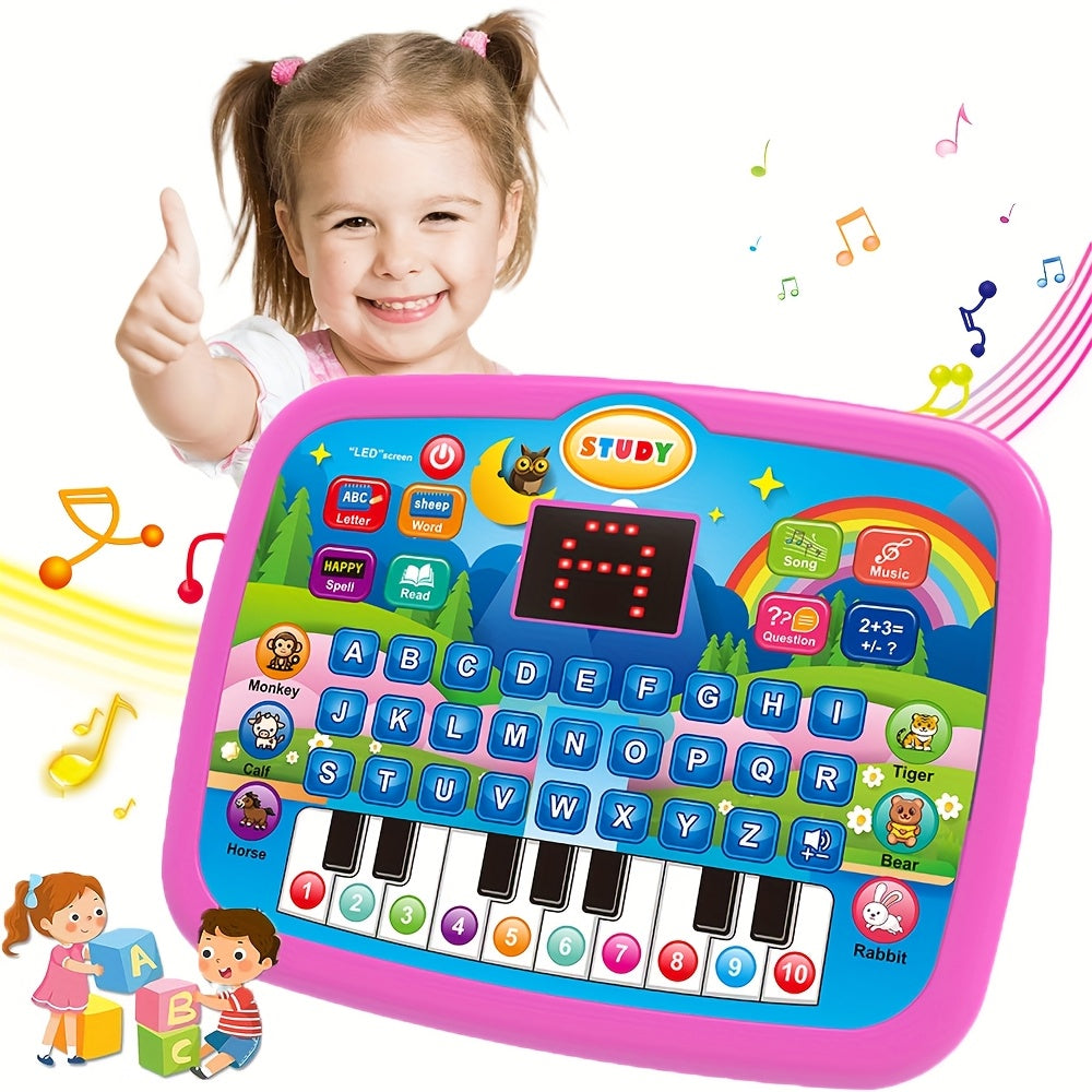 Children's Multifunctional Educational Learning Machine, English Learning with Alphabet, Numbers, and Music Features, Early Development Toy for Kids (Batteries Not Included)