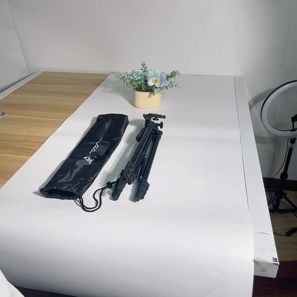 UEGOGO Aluminum Tripod with Gimbal Head, 51" Lightweight, for Cell Phone/Tablet, Ideal for Selfies, Video Recording, Vlogging, Live Streaming, with Carry Bag & Phone Clip, for No Battery Required