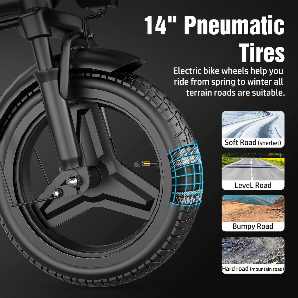 Ebikes for Adults, 500W Lightweight Folding Electric Bike for Adults, 20MPH 35Mile Long Range Commuter Electric Bicycle, 48V 10AH Removable Battery E Bike, Multi-Shock AbsorptionLoad-bearing Capacity: 385 Pounds, Daily Transp