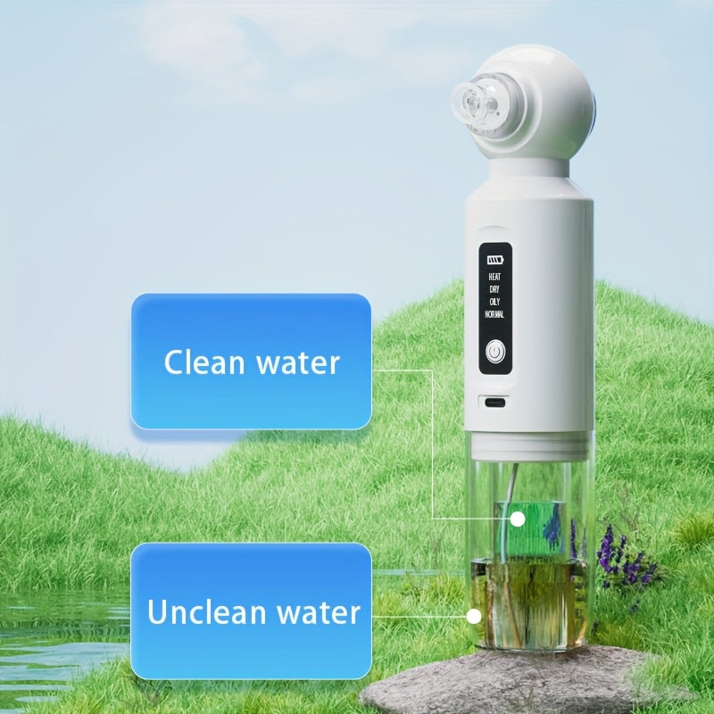 [USB Charging Beauty Device] 6-Head Blackhead Cleaner, Vacuum Electric Blackhead Pore Cleaner, USB Charging Mini Bubble Beauty Device, To Activate Heating Mode, Press And Hold The Power Button For 3 Seconds. Automatically Mai