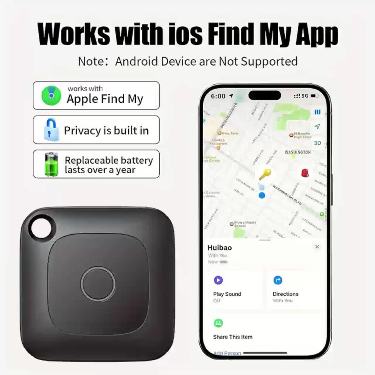 Car GPS Tracker, Portable Real-Time GPS Tracking Device, Global Coverage Location Tracker, Suitable for Cars, Cats And Dogs, Keys, Wallets, Etc., Get Rid Of The Habit Of Forgetting Things And Make Your Travel Easier, Only App