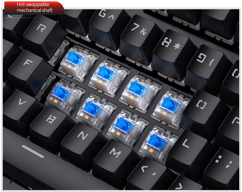 [Gaming/office universal device] YINDIAO 104 Keys Mechanical Keyboard | Wired USB, Lighting Effects, Punk/Round Keycaps | Windows/Mac, Home/Office