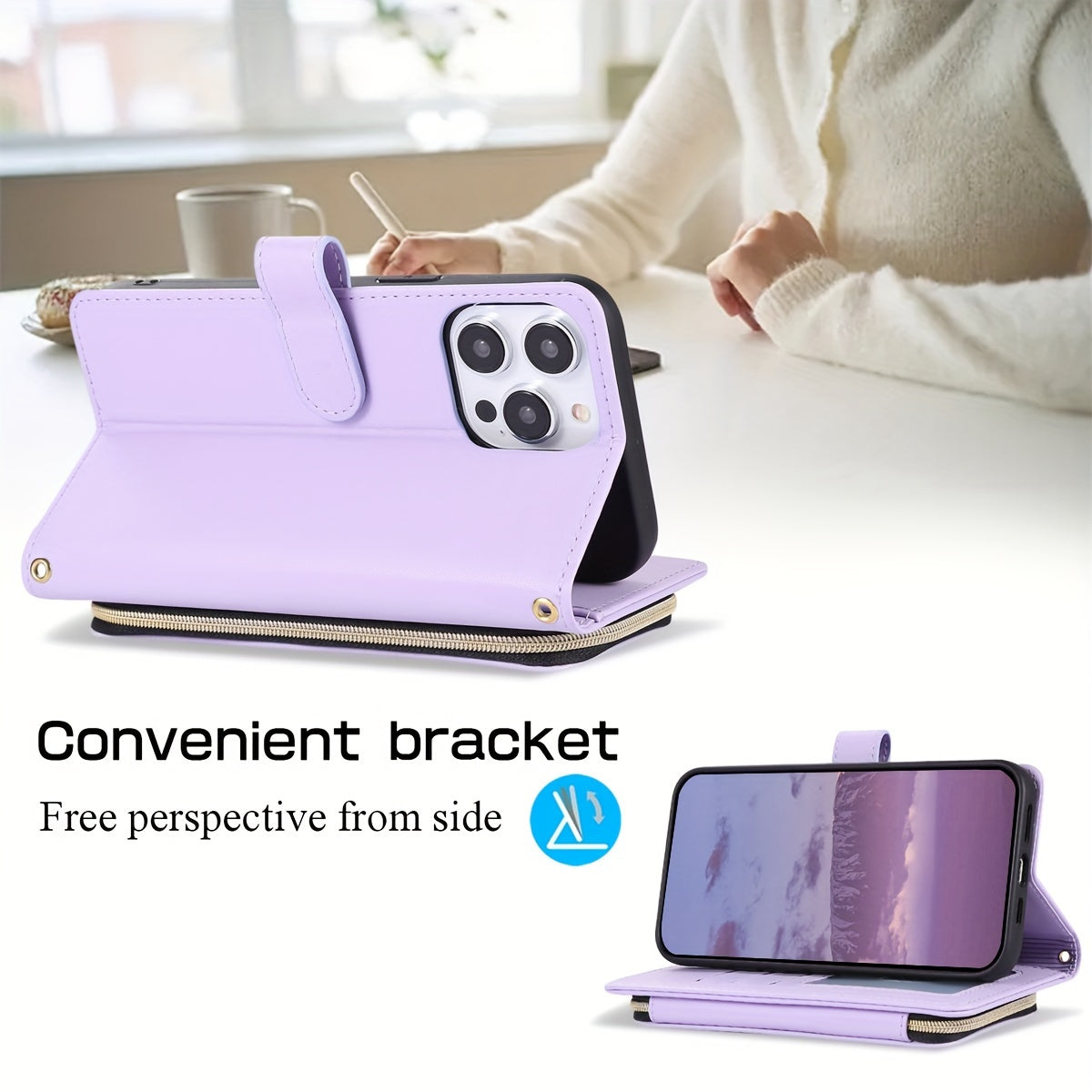 Crossbody Wallet Case Designed for Iphone 16E, 16, 15, 14, 13, 12, 11 Pro Max, 7, 8 Plus, SE 2020, And SE 2022, Featuring a Zippered Handbag Style, Flip Cover, Kickstand Folio, Card Slots, Wrist Strap, And Lanyard for The for