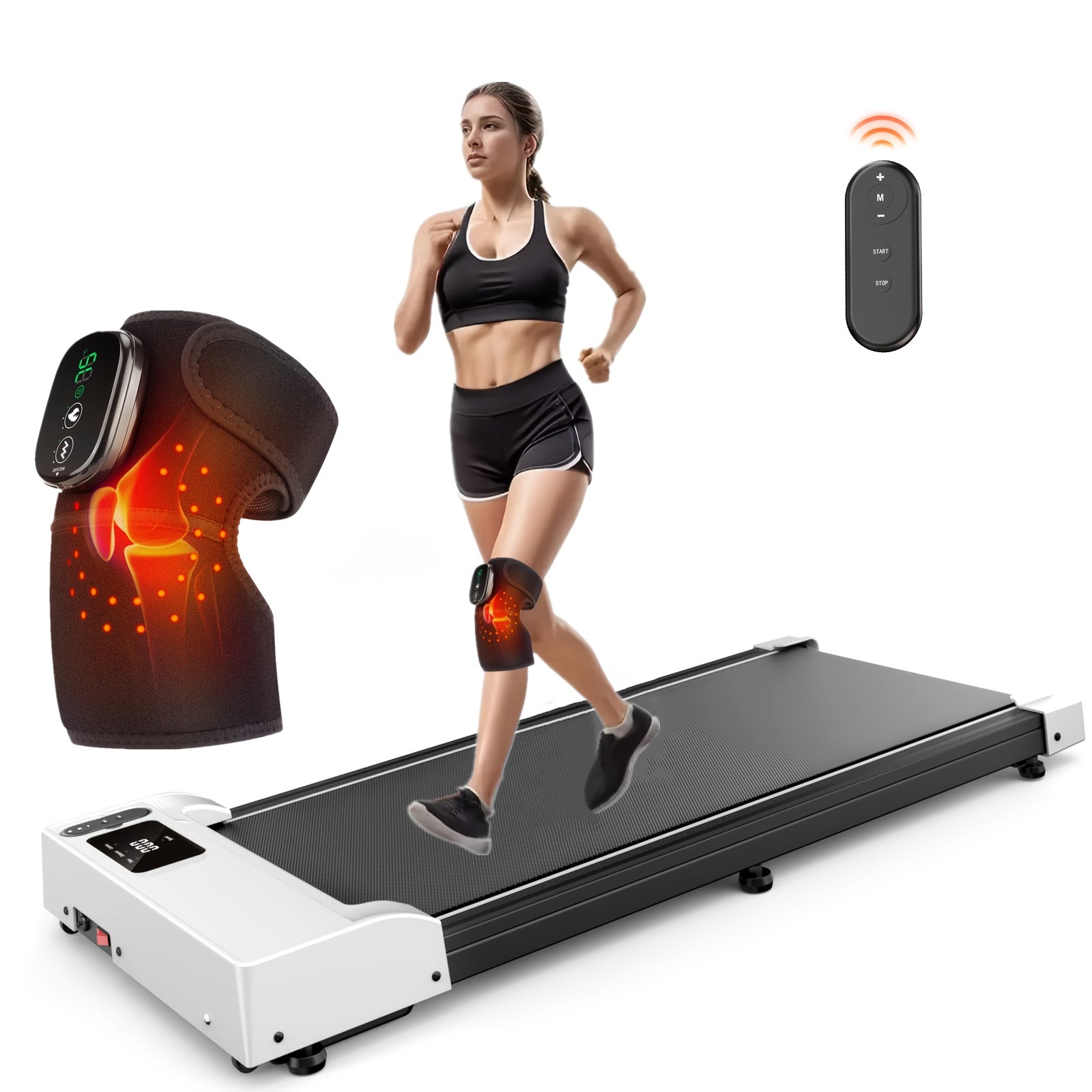Portable Under Desk Walking Pad Treadmill, Support 2.5HP Lightweight Home Office Fitness Treadmill, 2-in-1 Walking Pad for Walking And Jogging Quiet, 265Lbs Capacity with Remote Control & LED Display, Stepping, Walking Traini