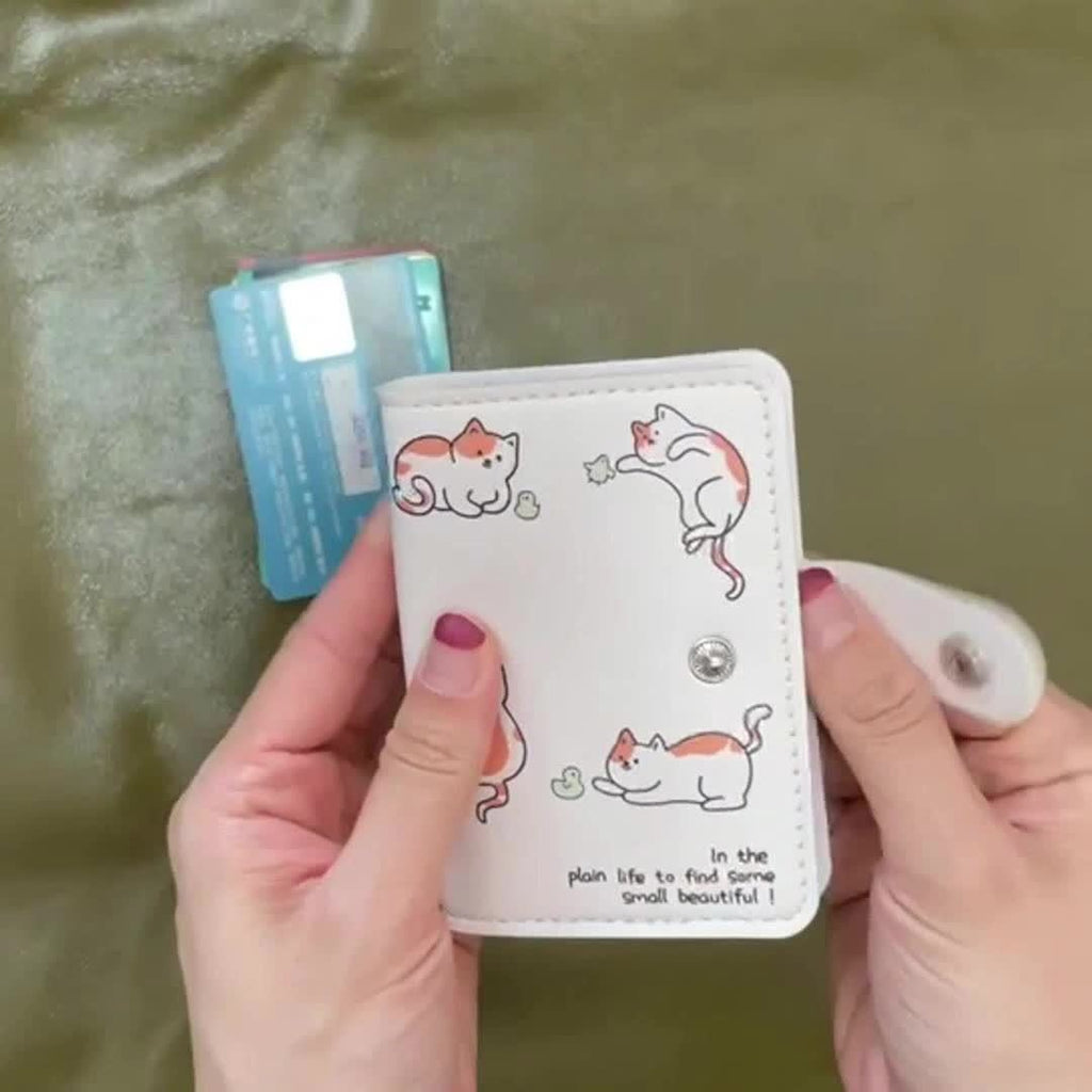 [Perfect Casual Daily Storage Bag] Cute Cat Cartoon Pattern Card Holder, Multi-card Position Card Case, Perfect Casual Card Storage Bag For Daily Use