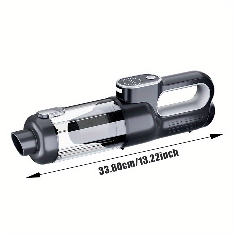 [2-in-1 Car Vacuum Cleaner] 2-in-1 Portable Wireless Brushless Car Vacuum Cleaner | Handheld Cordless Vacuum & Air Duster with LED Light, Multi-Nozzles for Car, Home, Office, Pet Hair | 15KPa Suction Power, 0.3H Runtime, USB