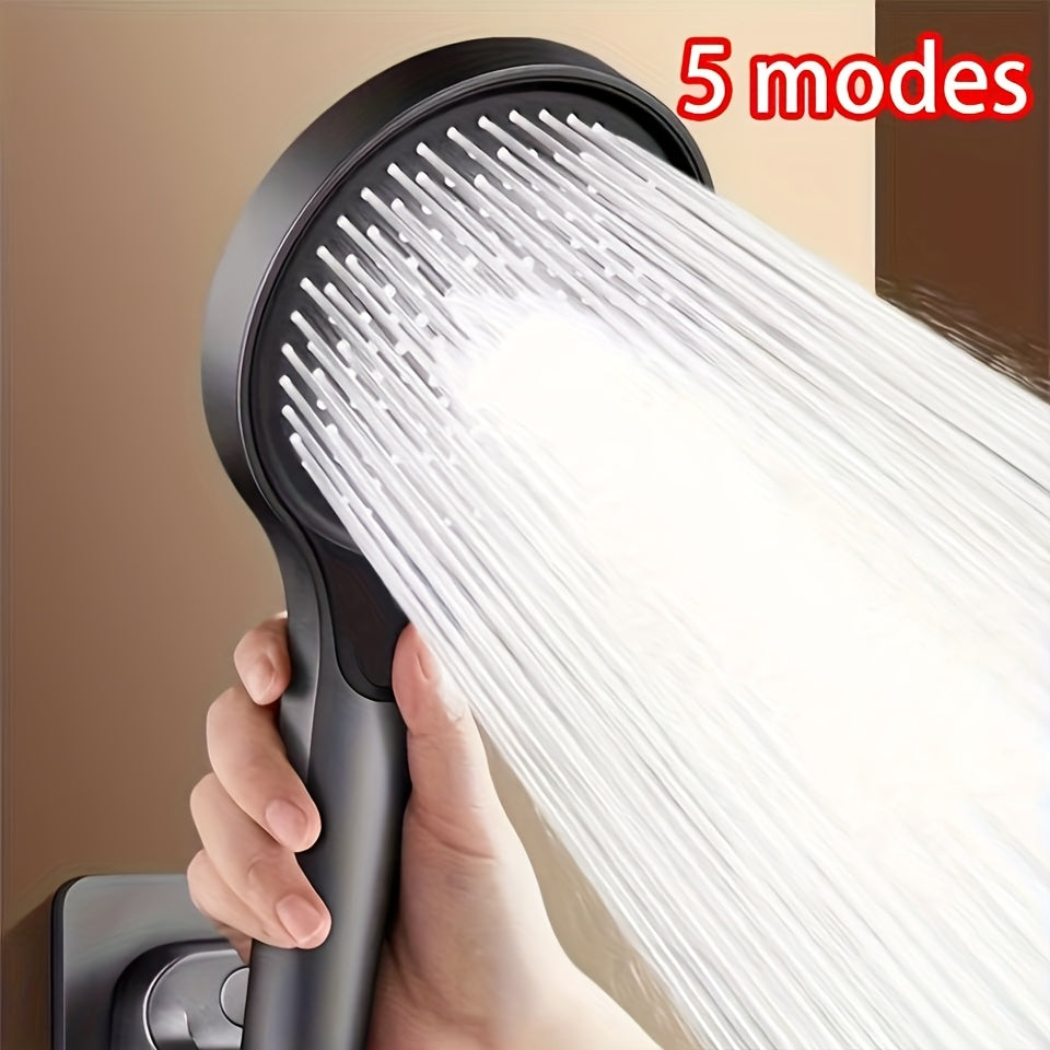 [5 Modes | High-Pressure] 5 Modes High-Pressure Handheld Shower Head | Fragrance-Free, Sensitive Light Beige, Easy Install, No Batteries - Modern Bathroom Accessory, Water Sprayer, RV Faucets, 90 Regions