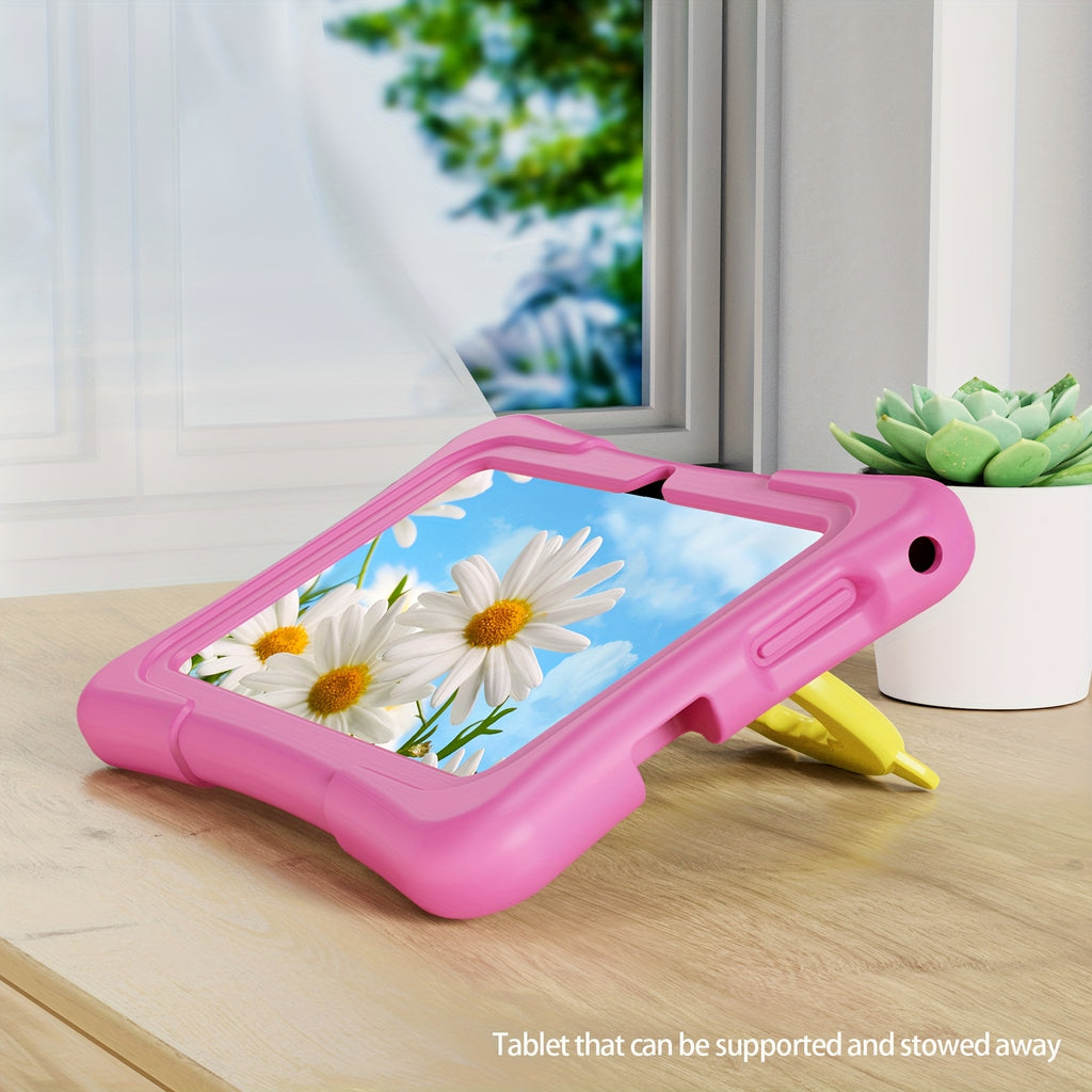 Android 13 7-Inch Kids Portable Tablet with Case 4GB (2GB+2GB Expandable) RAN+32GB ROM, Support 1TB Expandable, Quad-Core Processor, HD Display, Dual Camera, Dual WiFi (2.4G+5G), 2025 New Boys and Girls Gifts