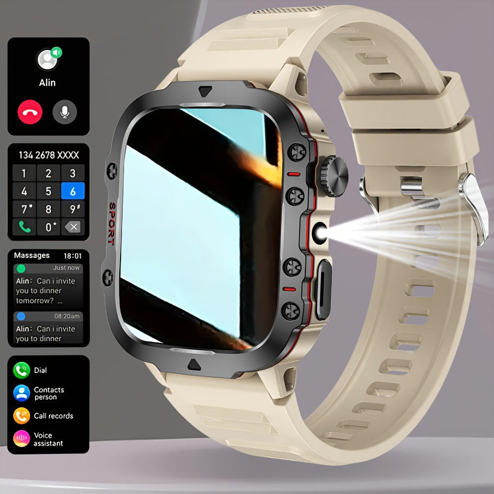 [Smartwatch for Men/Women] New Smartwatch for Men and Women - Wireless Calling/Text Messages/Multiple Sports Models/Remote Camera Control/Fitness Tracker, Compatible with iPhone & Android, USB Charging, Silicone Strap, Modern