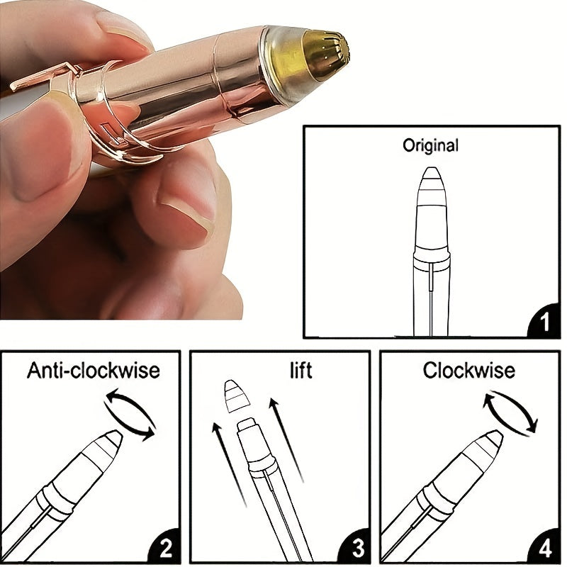 Rechargeable Eyebrow Razor, USB Charging Mechanical Shaving Hair Remover, Flawless Painless Facial Hair Trimmer for Women & Men, Anti-Clockwise Rotation, ≤36V Operation