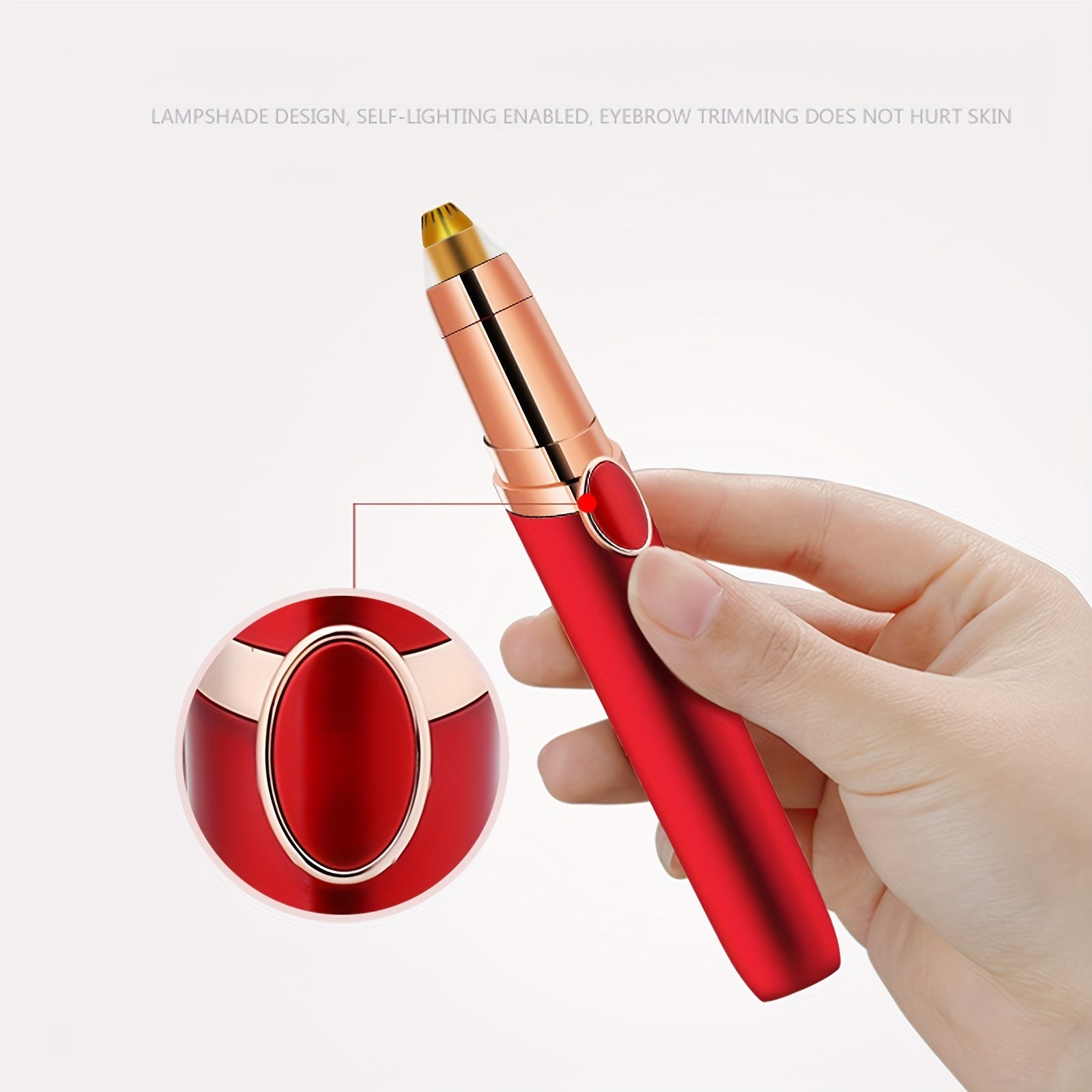 Rechargeable Eyebrow Razor, USB Charging Mechanical Shaving Hair Remover, Flawless Painless Facial Hair Trimmer for Women & Men, Anti-Clockwise Rotation, ≤36V Operation