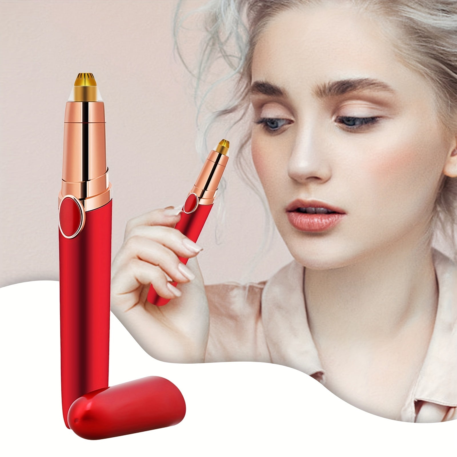 Rechargeable Eyebrow Razor, USB Charging Mechanical Shaving Hair Remover, Flawless Painless Facial Hair Trimmer for Women & Men, Anti-Clockwise Rotation, ≤36V Operation