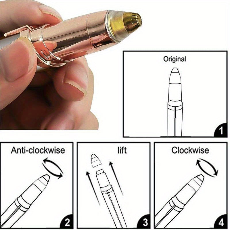 Rechargeable Eyebrow Razor, USB Charging Mechanical Shaving Hair Remover, Flawless Painless Facial Hair Trimmer for Women & Men, Anti-Clockwise Rotation, ≤36V Operation