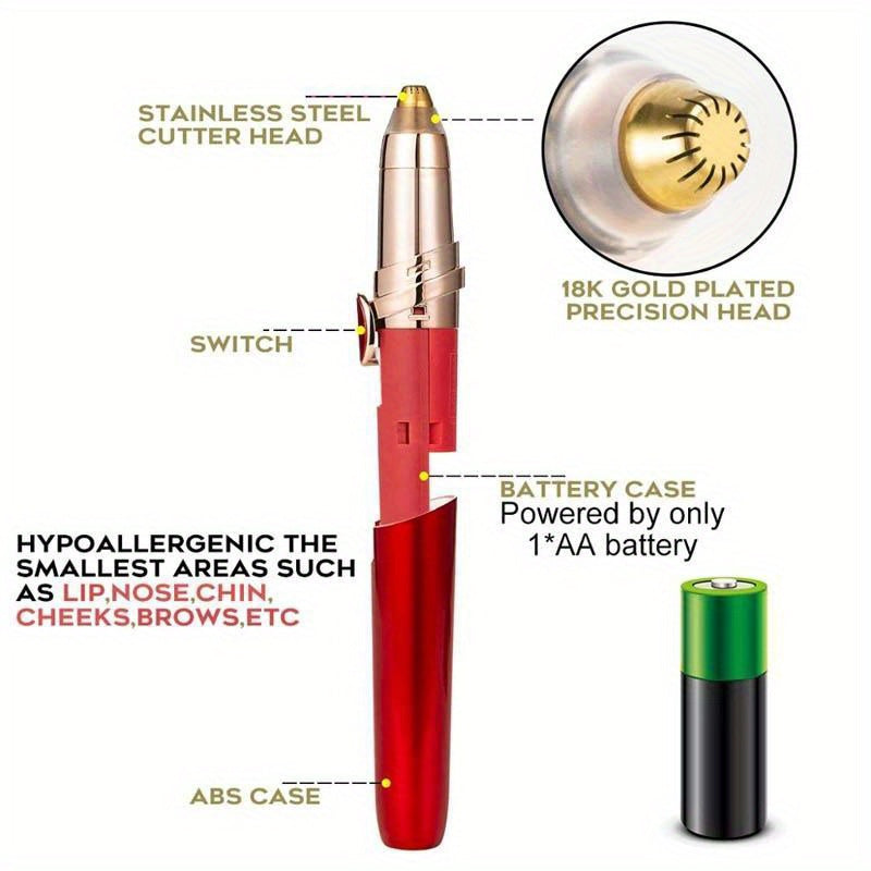 Rechargeable Eyebrow Razor, USB Charging Mechanical Shaving Hair Remover, Flawless Painless Facial Hair Trimmer for Women & Men, Anti-Clockwise Rotation, ≤36V Operation