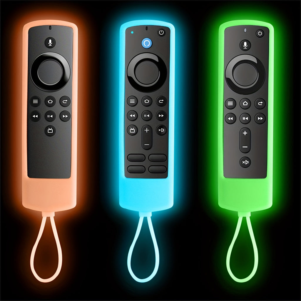 Alexa Glow-in-the-Dark Silicone Case Cover - Protect Your Fire TV Stick 4K Remote and Enhance Gaming Experience - Compatible with 4K+, Lite, Cube, Lanyard for Easy Access