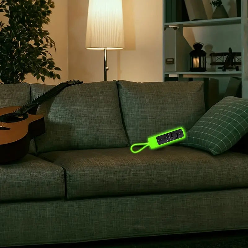Alexa Glow-in-the-Dark Silicone Case Cover - Protect Your Fire TV Stick 4K Remote and Enhance Gaming Experience - Compatible with 4K+, Lite, Cube, Lanyard for Easy Access