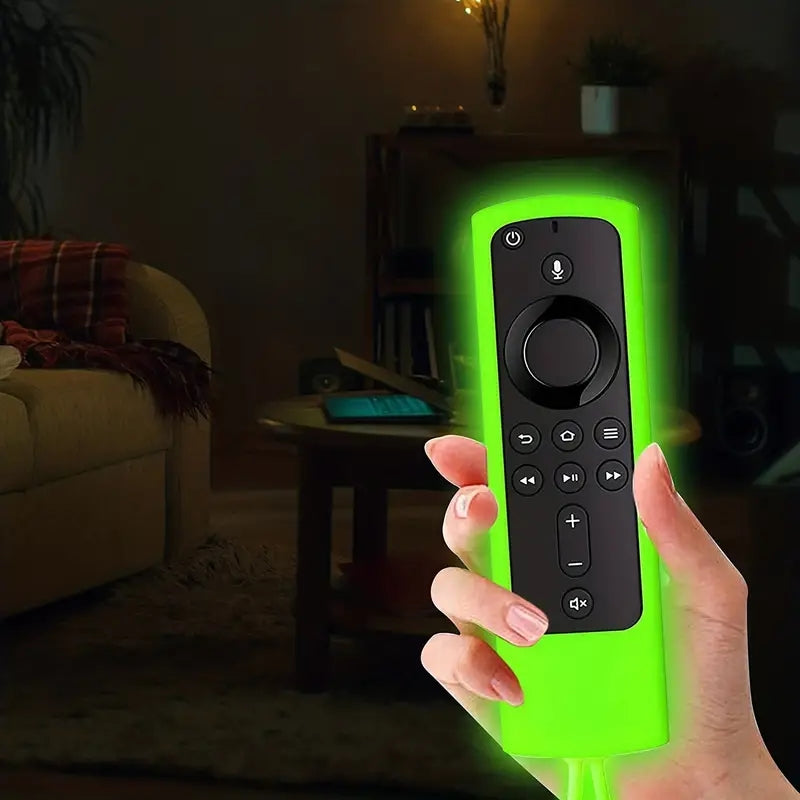 Alexa Glow-in-the-Dark Silicone Case Cover - Protect Your Fire TV Stick 4K Remote and Enhance Gaming Experience - Compatible with 4K+, Lite, Cube, Lanyard for Easy Access