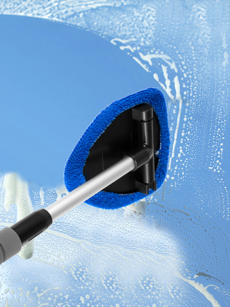 [Windshield Cleaner] 18.5 Inch Adjustable Handle Car Windshield Cleaner | Strong Absorbent Car Window Cleaner with 180°Rotating Cleaning Head, 11 to 18.5 Inch Extendable Car Window Cleaning Tool, 5 Polyester Pads, 18.5 Inch