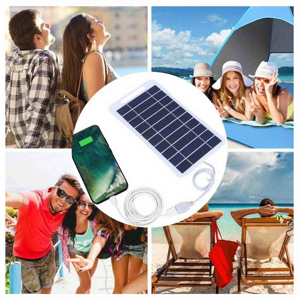 1pc Solar Portable Charging Panel Solar USB Charger Is Suitable For Mobile Power, Mobile Phone Charging Bank, Flashlight, Fan