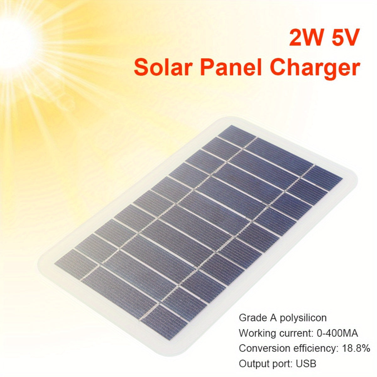 1pc Solar Portable Charging Panel Solar USB Charger Is Suitable For Mobile Power, Mobile Phone Charging Bank, Flashlight, Fan