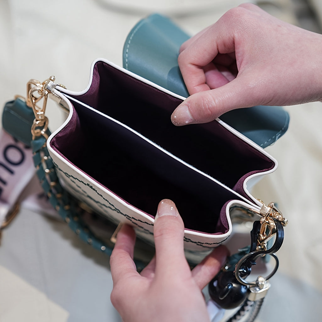 Small Bag For Women, Multi-layer Practical And Versatile, Fashionable And Lightweight Single-shoulder Crossbody Bag, Convertible Handbag With Adjustable Strap & Top Handle, Zipper Closure, Keychain Charm, Chic Style, Fashion