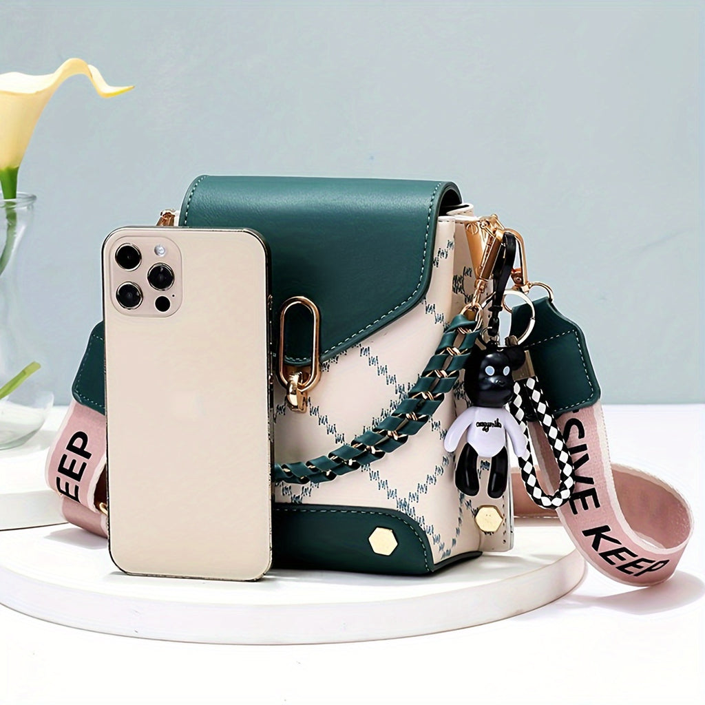 Small Bag For Women, Multi-layer Practical And Versatile, Fashionable And Lightweight Single-shoulder Crossbody Bag, Convertible Handbag With Adjustable Strap & Top Handle, Zipper Closure, Keychain Charm, Chic Style, Fashion