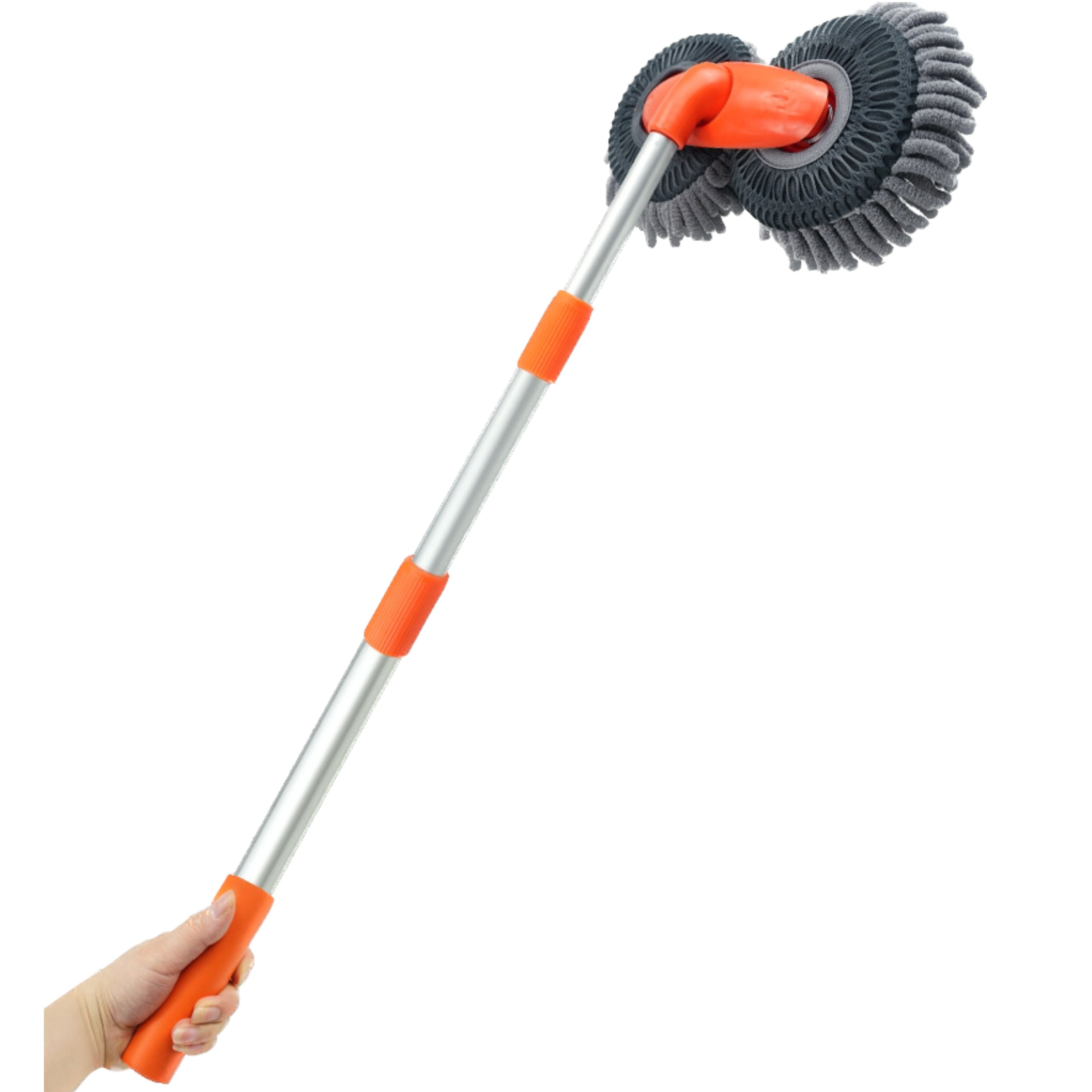 Complete Set, Car Wash Brush Mop Kit, Mitt Sponge with 44" Long Handle Car Cleaning Supplies Kit, Duster Washing Car Tools, Double Brush Head Mop, Car Care Kit Of Scratch-Free Replacement Head for Car RV Truc, Without Battery