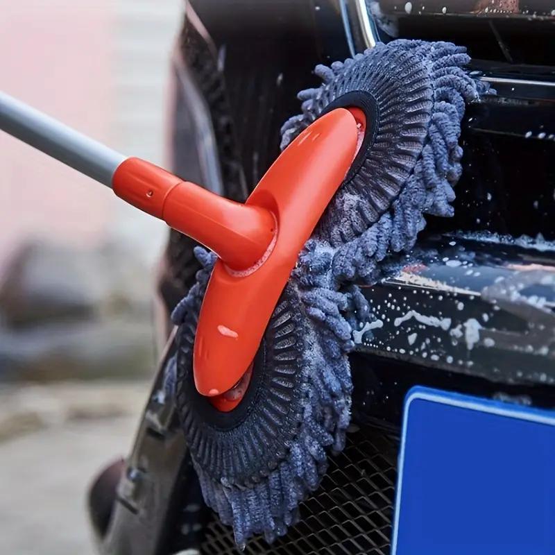 Complete Set, Car Wash Brush Mop Kit, Mitt Sponge with 44" Long Handle Car Cleaning Supplies Kit, Duster Washing Car Tools, Double Brush Head Mop, Car Care Kit Of Scratch-Free Replacement Head for Car RV Truc, Without Battery