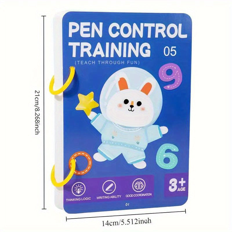 [Magic Workbook] 96-Page Reusable Magic Tracking Workbook for Kids | Drawing & Control Training, Bold Lines, Educational Diary, Notebook, Assorted Colors, Paper Material, Standard Size | Educational Toys & Games for Winter Ra